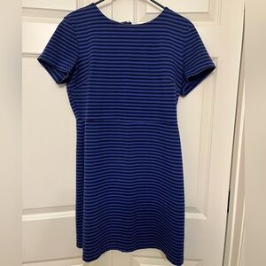 Elegant Blue Striped Dress